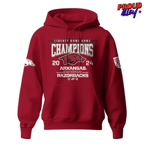 Arkansas Razorback Liberty Bowl Champions 2024 Red Hoodie