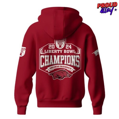 Arkansas Razorback Liberty Bowl Champions 2024 Red Hoodie