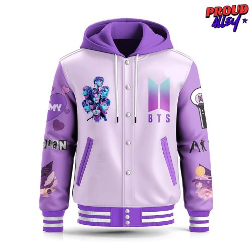 BTS Purple Dream Hooded Varsity Jacket