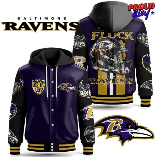 Baltimore Ravens Flock Pride Hooded Varsity Jacket