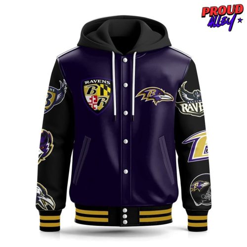 Baltimore Ravens Flock Pride Hooded Varsity Jacket