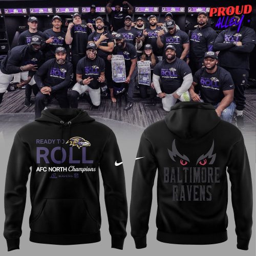 Baltimore Ravens Ready To Roll AFC North Champions Nike Black Hoodie