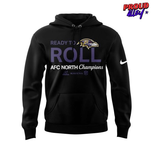 Baltimore Ravens Ready To Roll AFC North Champions Nike Black Hoodie