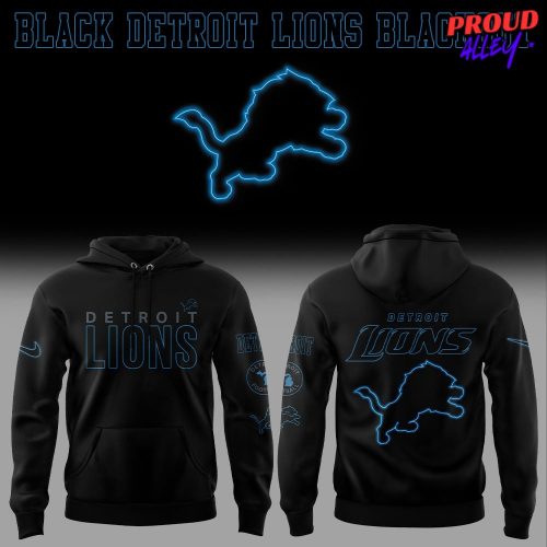 Black Detroit Lions Blackout Special Hoodie