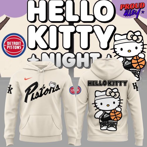 Detroit Pistons Hello Kitty Night Cream Hoodie