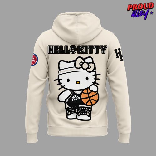 Detroit Pistons Hello Kitty Night Cream Hoodie