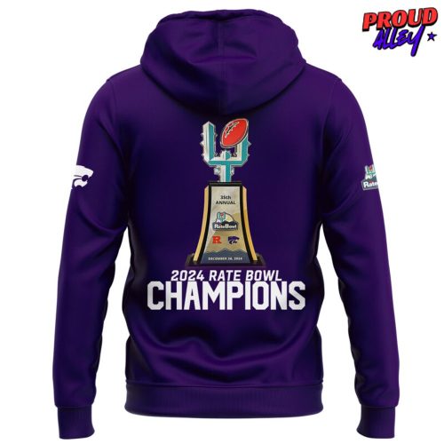 Kansas State Wildcats 2024 Rate Bowl Champions Purple Hoodie