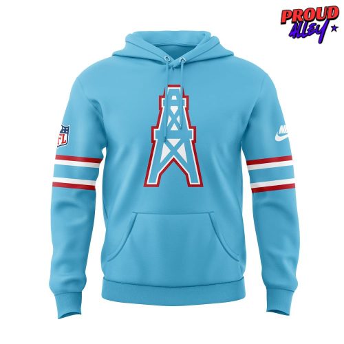 Light Blue Tennessee Titans Oilers Throwback Alternate Logo Club TriBlend Hoodie 3