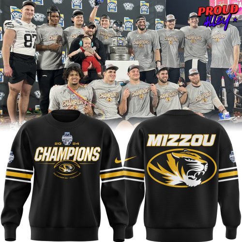 Missouri Tigers Transperfect Music City Bowl Champions 2024 Black Sweatshirt