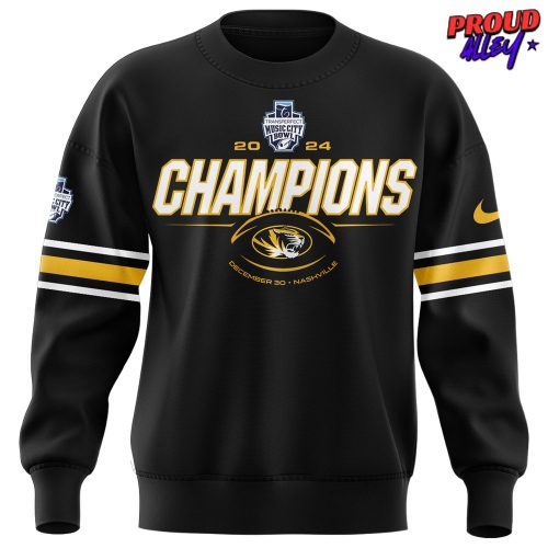 Missouri Tigers Transperfect Music City Bowl Champions 2024 Black Sweatshirt