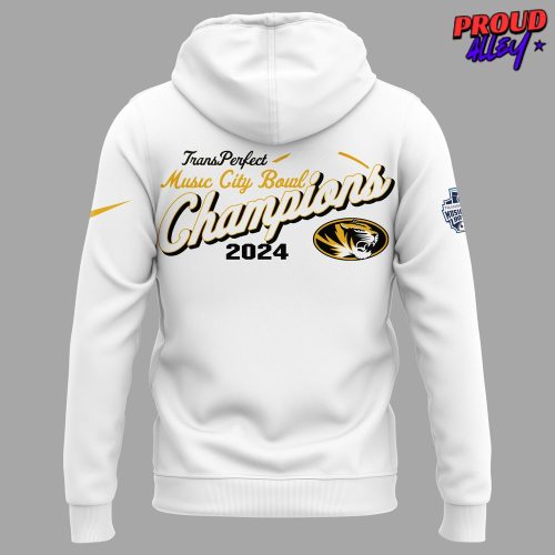 Missouri Tigers Transperfect Music City Bowl Champions 2024 White Hoodie