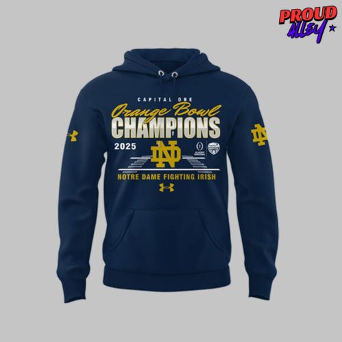 Notre Dame Fighting Irish Orange Bowl Champions 2025 Navy Hoodie