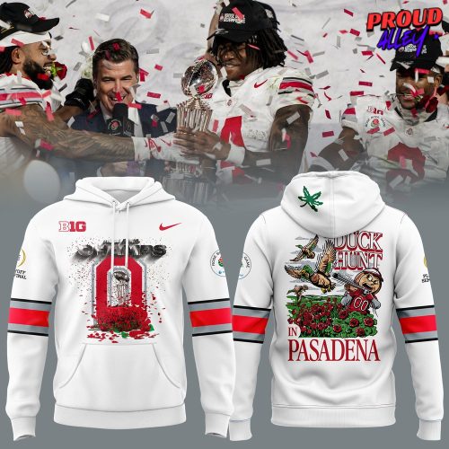 Ohio State Buckeyes 2025 Rose Bowl Game White Hoodie