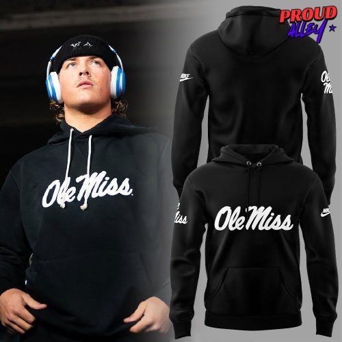 Ole Miss Football New 2025 Black Nike Hoodie