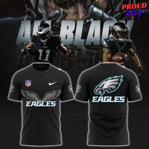 Philadelphia Eagles All Black 2025 NFL T-Shirt