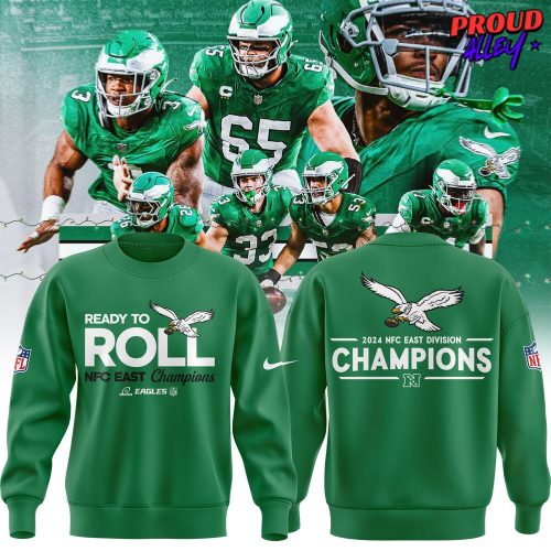 Philadelphia Eagles NFC EAST Champions 2024 Kelly Green Sweatshirt