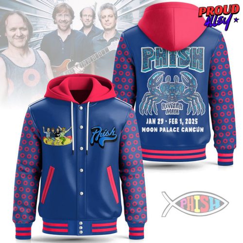 Phish Riviera Maya 2025 Hooded Varsity Jacket