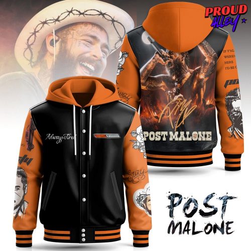 Post Malone Signature Flames Hooded Varsity Hoodie