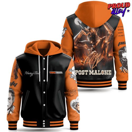 Post Malone Signature Flames Hooded Varsity Hoodie