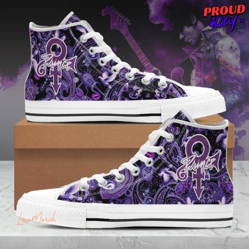 Prince Purple Rain Converse HighTop Canvas Shoes