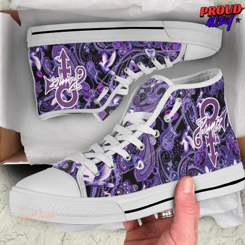 Prince Purple Rain Converse HighTop Canvas Shoes