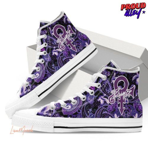 Prince Purple Rain Converse HighTop Canvas Shoes