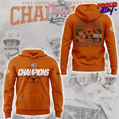 Texas Longhorns Chick-fil-A Peach Bowl 2025 Orange Hoodie