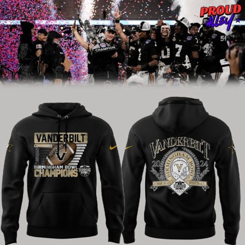 Vanderbilt Commodores Birmingham Bowl Champions 2024 Black Hoodie