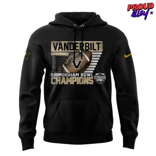 Vanderbilt Commodores Birmingham Bowl Champions 2024 Black Hoodie