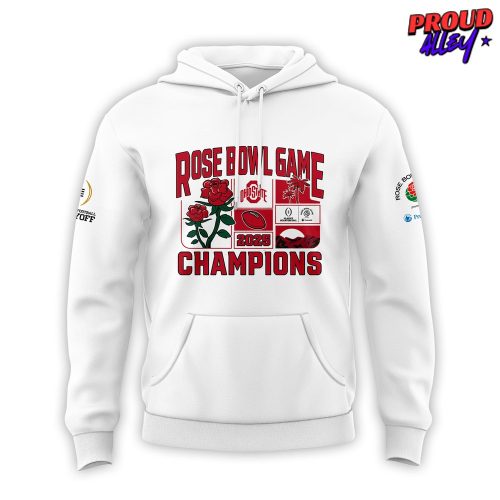 hio State Buckeyes 2025 Rose Bowl Game White Hoodie