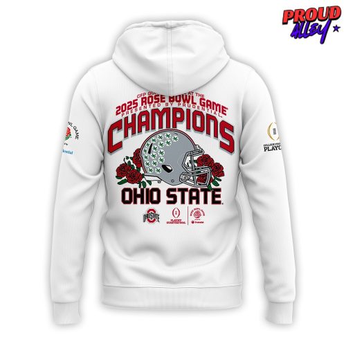 hio State Buckeyes 2025 Rose Bowl Game White Hoodie