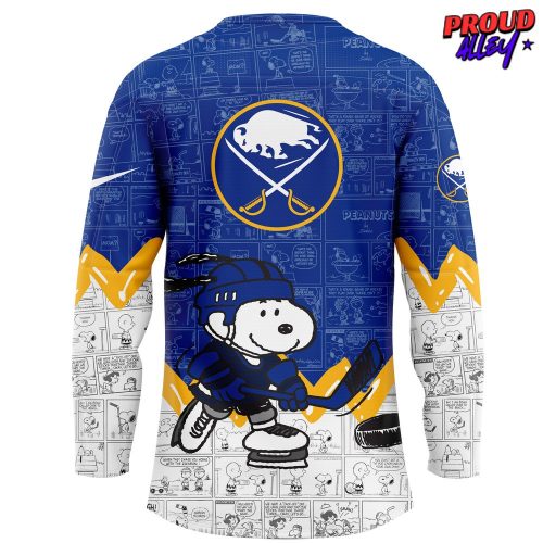 Buffalo Sabres Anniversary of Peanuts Special Hockey Jersey