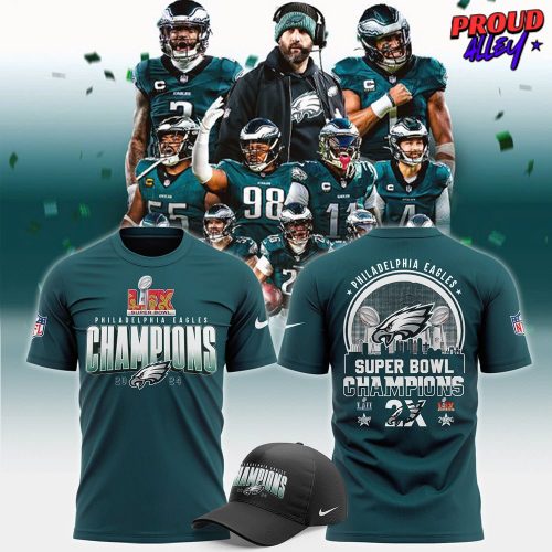 Mens Nike Philadelphia Eagles Super Bowl LIX Champions Blue TShirt