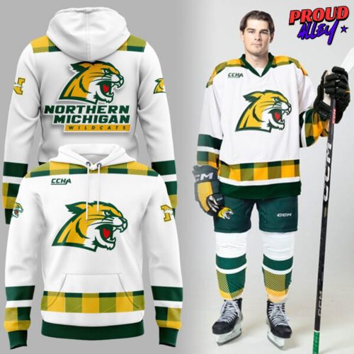 Northern Michigan Wildcats Hockey 2025 Plaid Hoodie