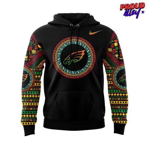 Philadelphia Eagles Black History Month 2025 Black Hoodie