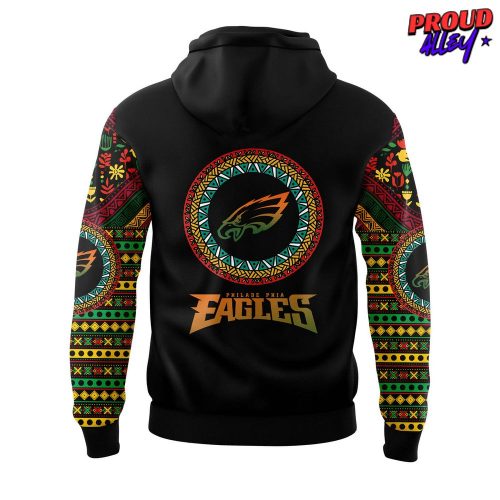 Philadelphia Eagles Black History Month 2025 Black Hoodie