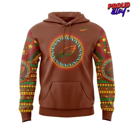 Philadelphia Eagles Black History Month 2025 Orange Hoodie