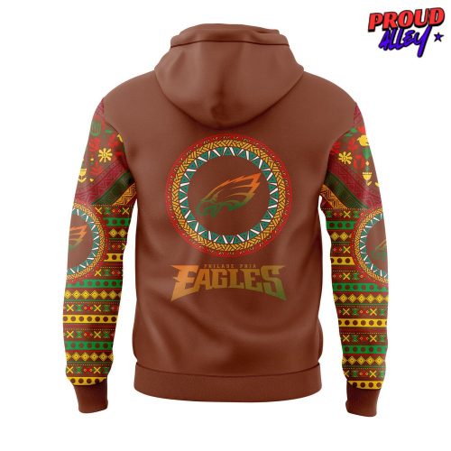 Philadelphia Eagles Black History Month 2025 Orange Hoodie