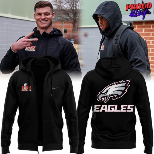 Philadelphia Eagles Super Bowl LIX 2025 Nike Zip Hoodie