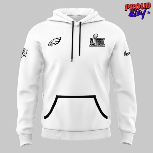 Philadelphia Eagles Super Bowl LIX Opening Night Tech White Hoodie