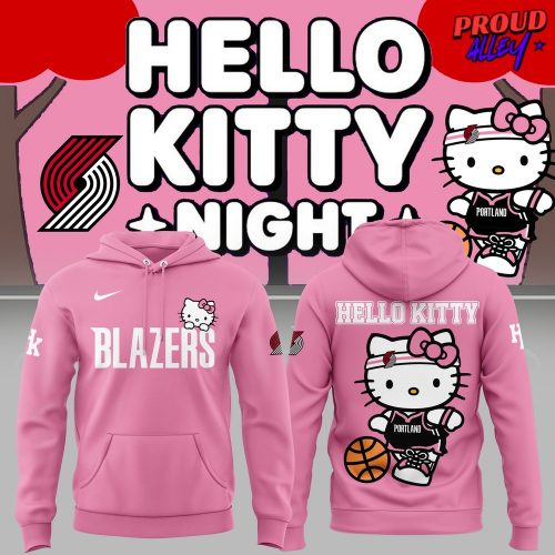 Portland Trail Blazers Hello Kitty 2025 Pink Hoodie