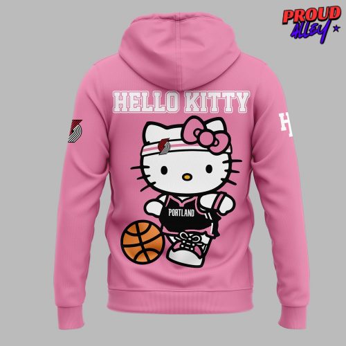 Portland Trail Blazers Hello Kitty 2025 Pink Hoodie