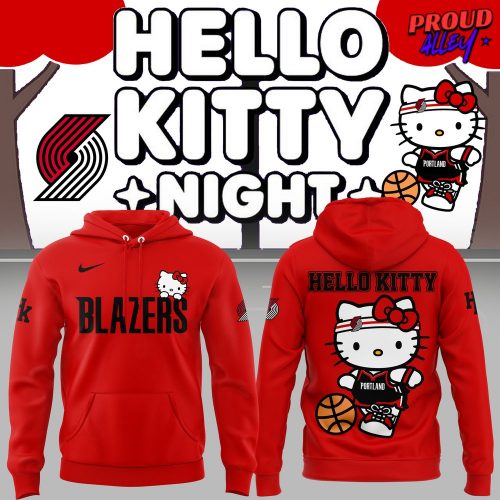 Portland Trail Blazers Hello Kitty 2025 Red Hoodie