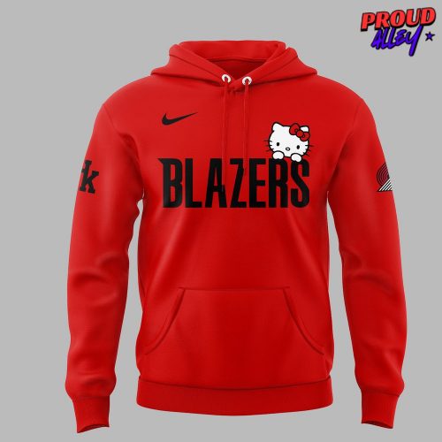 Portland Trail Blazers Hello Kitty 2025 Red Hoodie