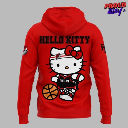 Portland Trail Blazers Hello Kitty 2025 Red Hoodie