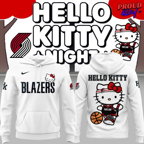 Portland Trail Blazers Hello Kitty 2025 White Hoodie