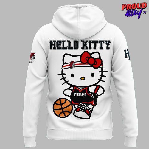 Portland Trail Blazers Hello Kitty 2025 White Hoodie