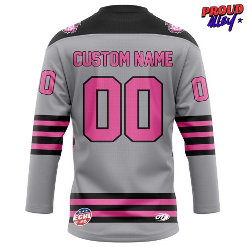 Reading Royals Pink in the Rink 2025 Grey Jersey