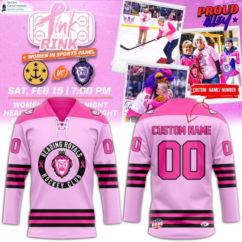 Reading Royals Pink in the Rink 2025 Hockey Jersey