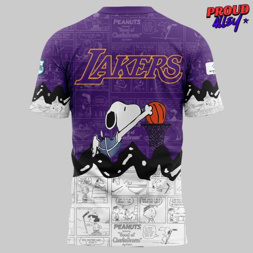 Los Angeles Lakers Anniversary of Peanuts Special TShirt